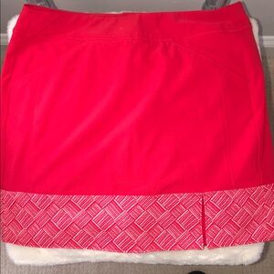 Adidas Red Golf Skort with Patterned Hem